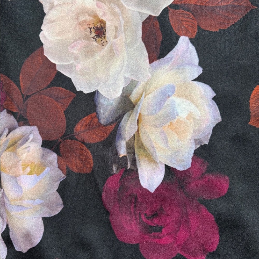 Black Floral Mid Sleeve Dress - Picture 5 of 6